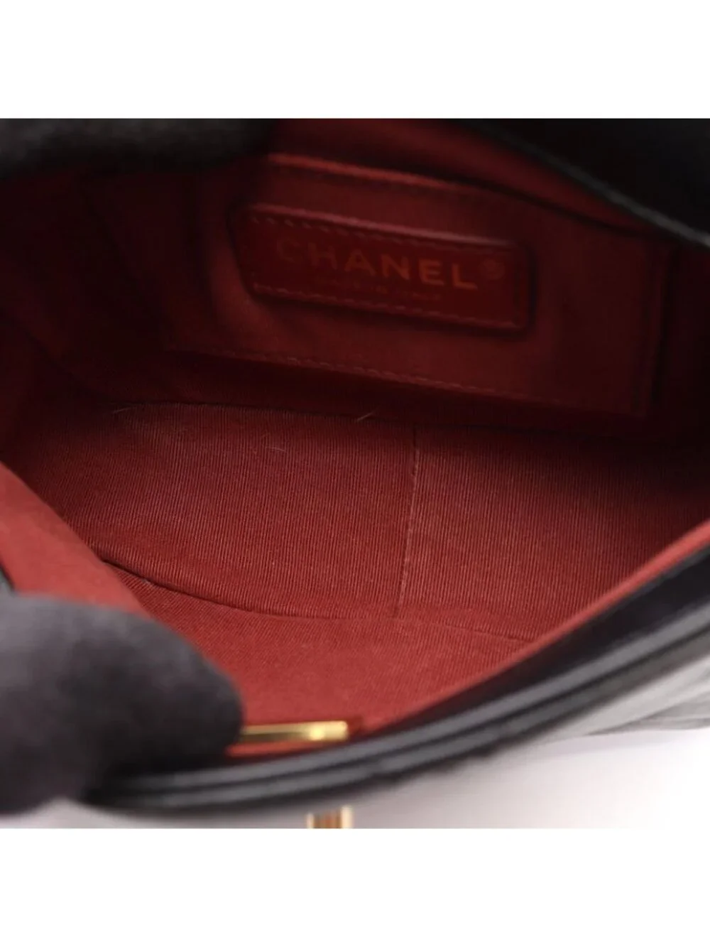 Chanel Shoulder Bag Quilted Black Lambskin Small Flap Chain